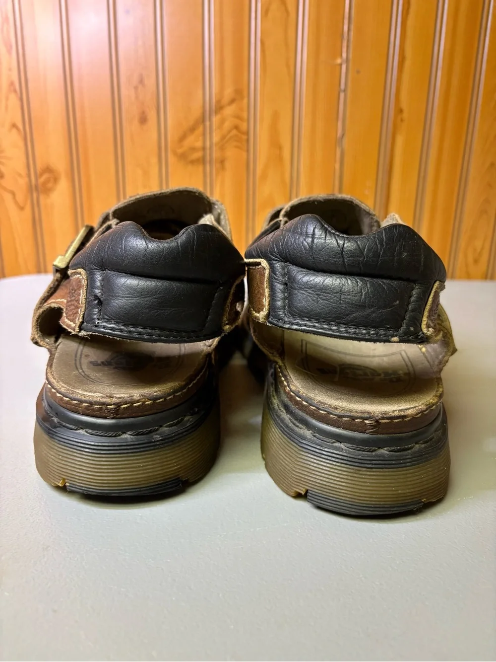 Dr. Martens Brown Leather Fisherman Sandal with Buckle Strap